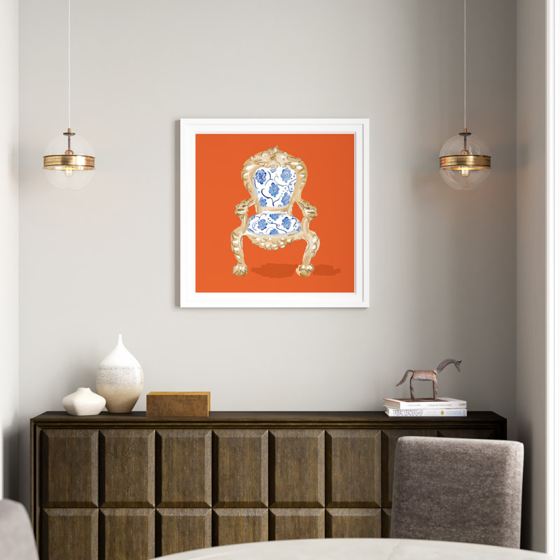 Palace Chair Orange Print by Dana Gibson