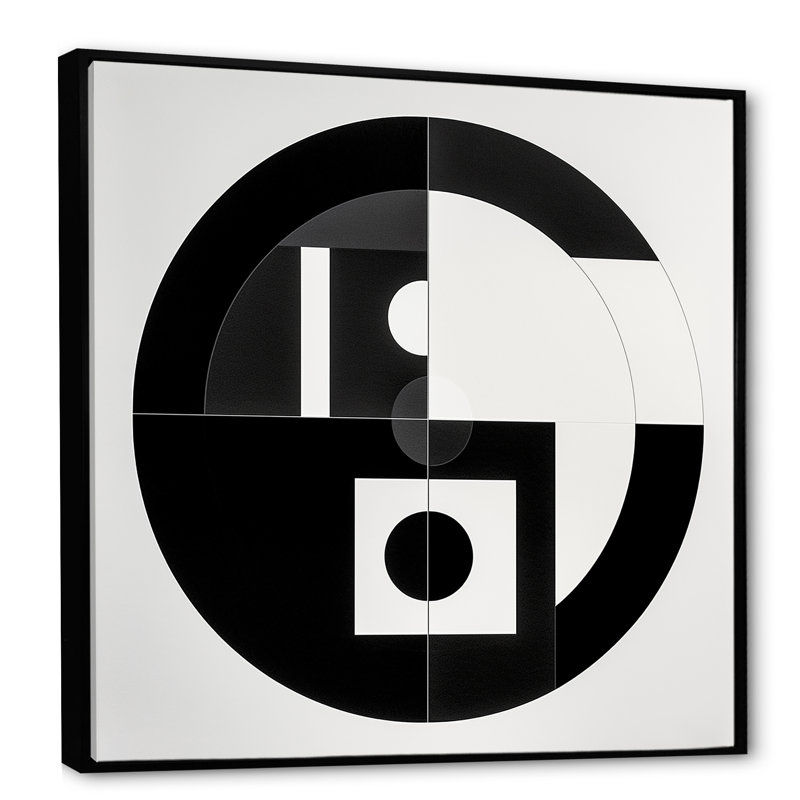 Impression sur toile Bauhaus, H 30 po x l 30 po x P 1 po, Cadre flottant noir