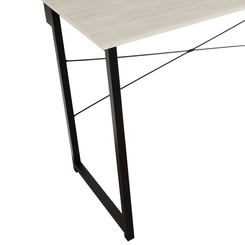 Metal Writing Desk With Shelf, 35.63" H x 47.24" W x 19.68" D, Light Gray