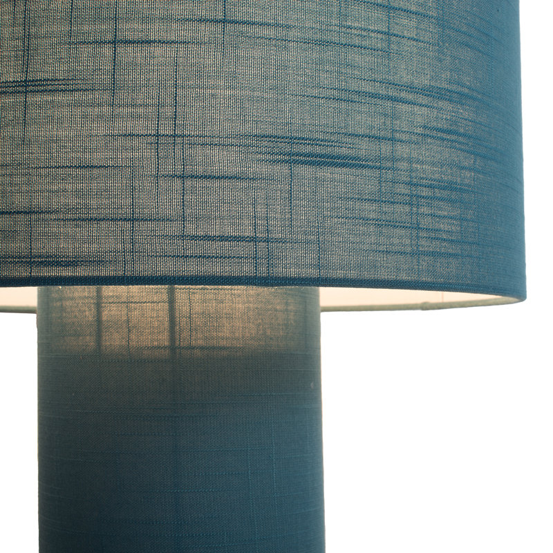 Moonlight Table Lamp - Sky Blue Linen Shade, Dimmer Switch, Sky Blue