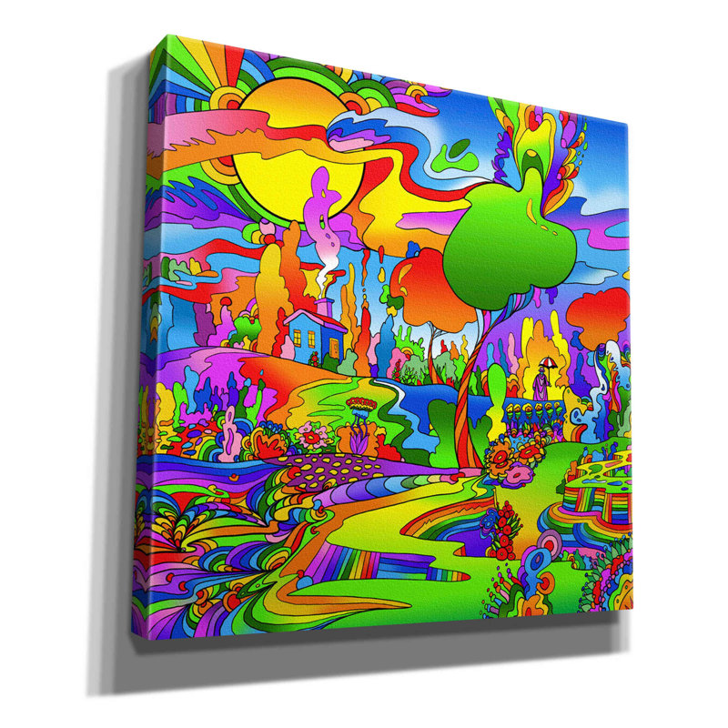 «Umbrella Man Landscape 1119» par Howie Green, art mural sur toile, H 12 po x l 12 po x P 0,75 po