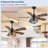 42 Inch Fine Net Caged Ceiling Fans with Lights, Dual Finish 5 Black Walnut Blades Hanging Fan, Rustic Ceiling Fan with Remote APP Control for Farmhouse Indoor/Outdoor Use-909578261