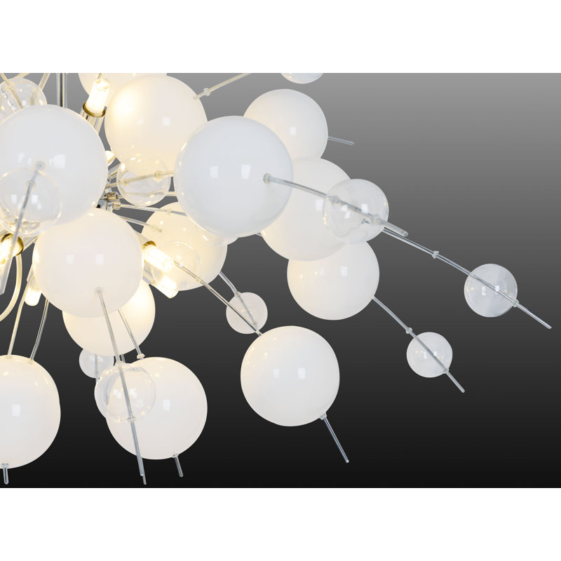 Gael 10 - Light Chandelier, White/Clear