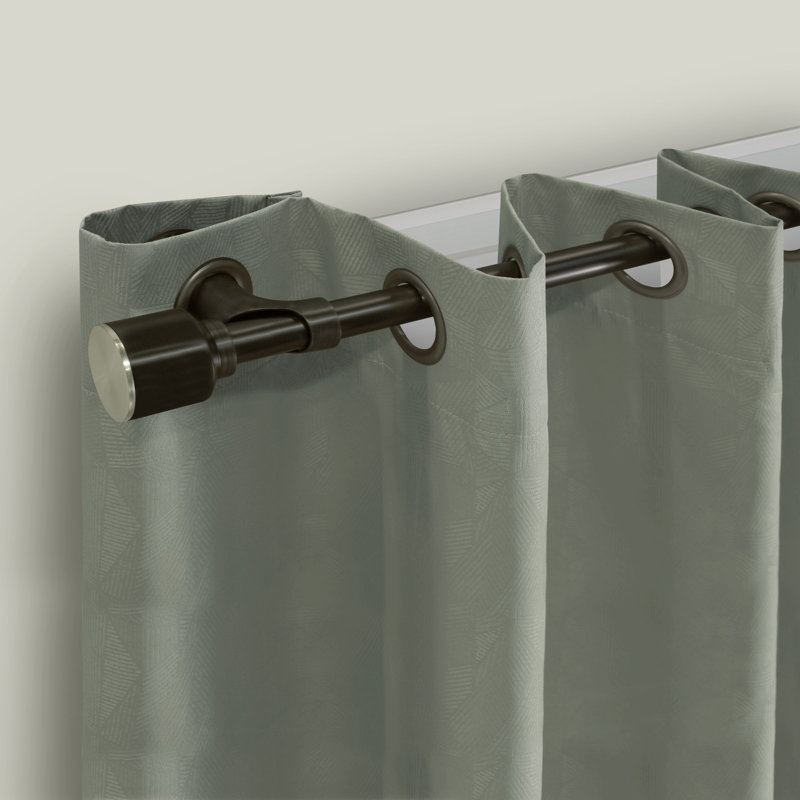 Blackout Rod Aluminum Adjustable Bay Window Single Curtain Rod, 72" x 144", Espresso