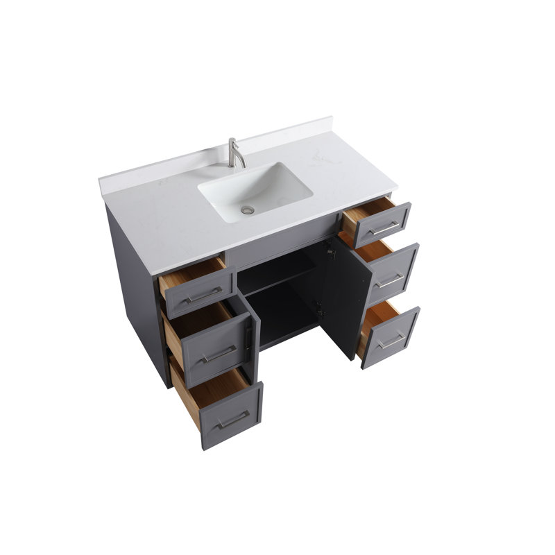 Freestanding Vanity with Sink 2 Doors + 6 Drawers - 48"