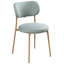 46cm H Fabric Upholstered Metal Upholstered Back Side Chair in Green, Brown