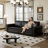 Chesterfield Sofa Bed - 93.8" King 3-In-1 Faux Leather Sleeper With Nailhead Trim-1666206246