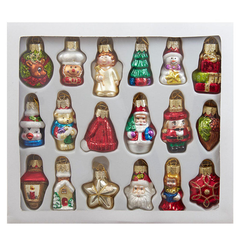 2'' Glass Christmas Hanging Figurine Ornament