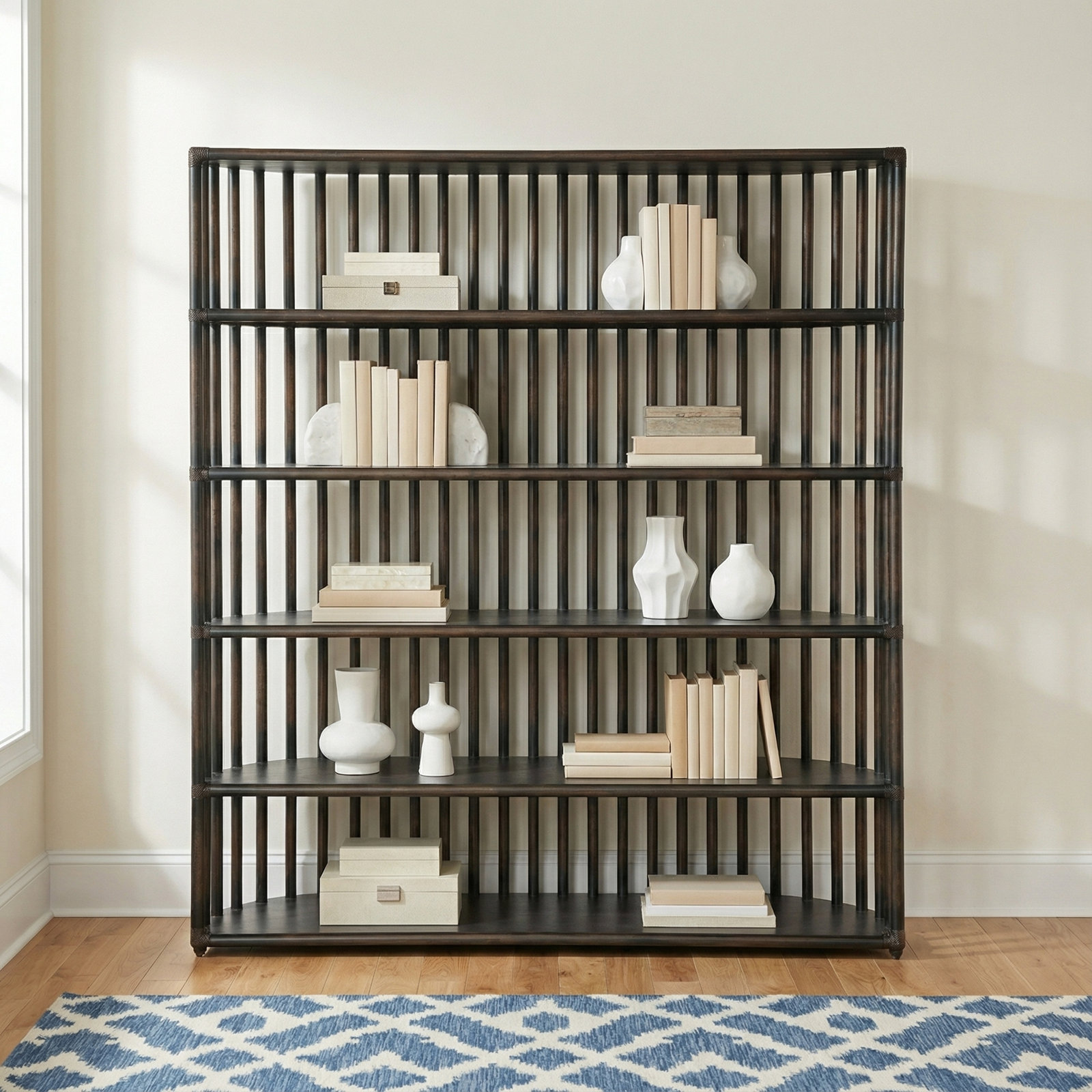 Retreat Wide Bookcase, Black Sand