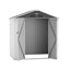 10 pi. L 12 pi. D Abri de rangement en métal avec cadre double en acier galvanisé (solaire et portatif) - noir-112387367-120836601