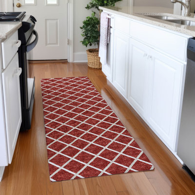 Premium Machine Washable Uran AMF140 Red Rug