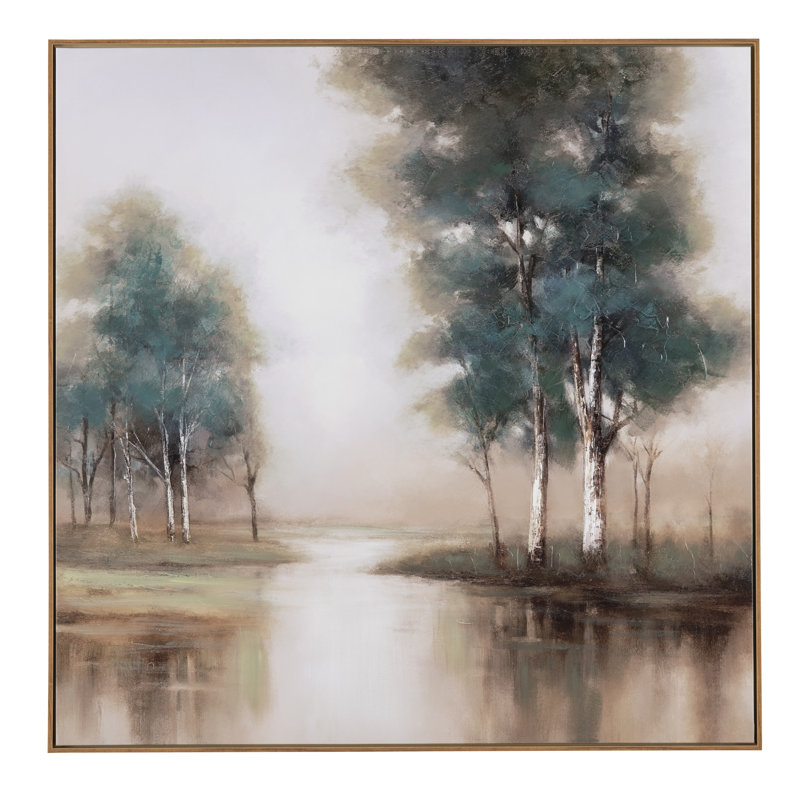 Turquoise Creek Framed Canvas Wall Art