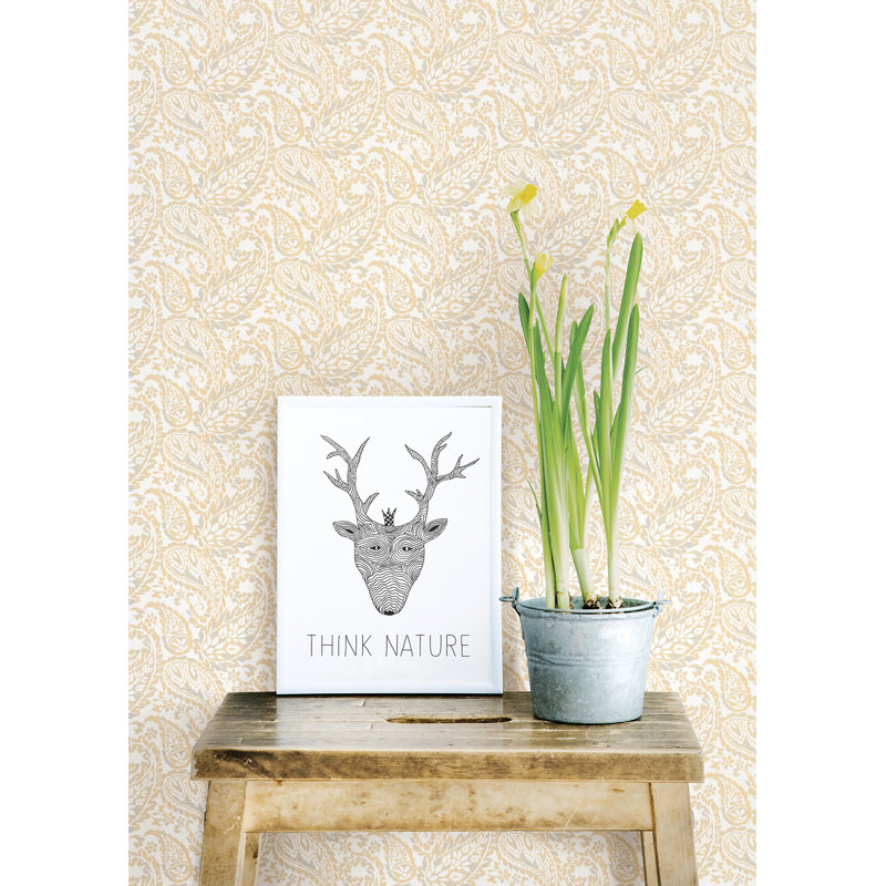 Rouleau de papier peint L 33 pi x l 20,5 po Madelyn, Jaune