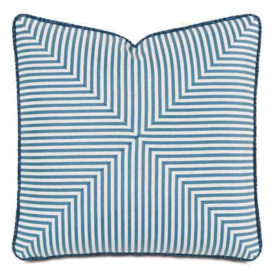 Ahoy Striped Square Indoor / Outdoor Pillow Cover & Insert
