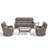 5-Piece Outdoor Wicker Patio Thick Cushion Sofa And Swivel Chairs Set With Coffee Table-15654189-15654190