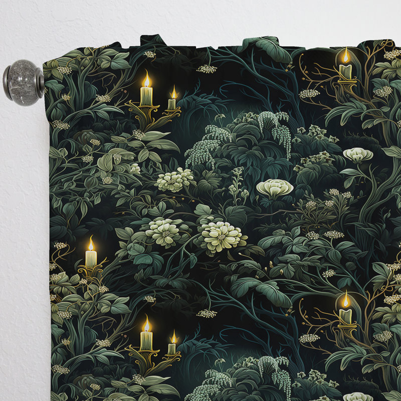 Haunted Nocturne Moody Patterns - Bohemian Velvet Curtain - Room Darkening - 1 panel, 52" W x 84" L