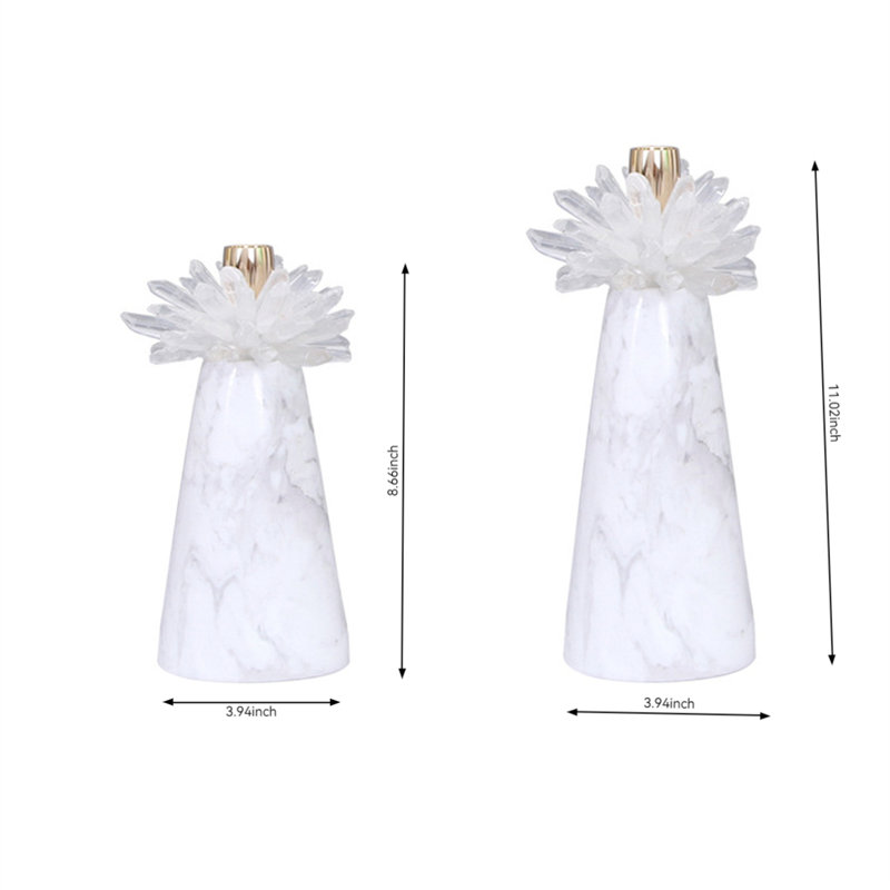 11.02'' H Marble Tabletop Candlestick