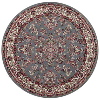 Zabul Tufted Red/Grey/Oak Rug
