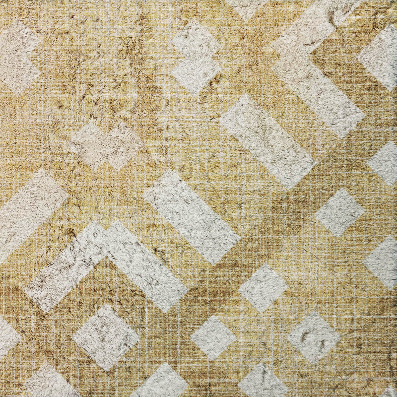 Tapis à poil long de qualité supérieure lavable à la machine ADS616, Gold, 10 pi x 14 pi