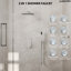  Système de douche à pluie haute pression 10 po, robinet de douche mural avec douchette-73468211