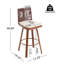 Tabouret de bar d'intérieur pivotant rembourré avec structure en métal, ensemble de 2