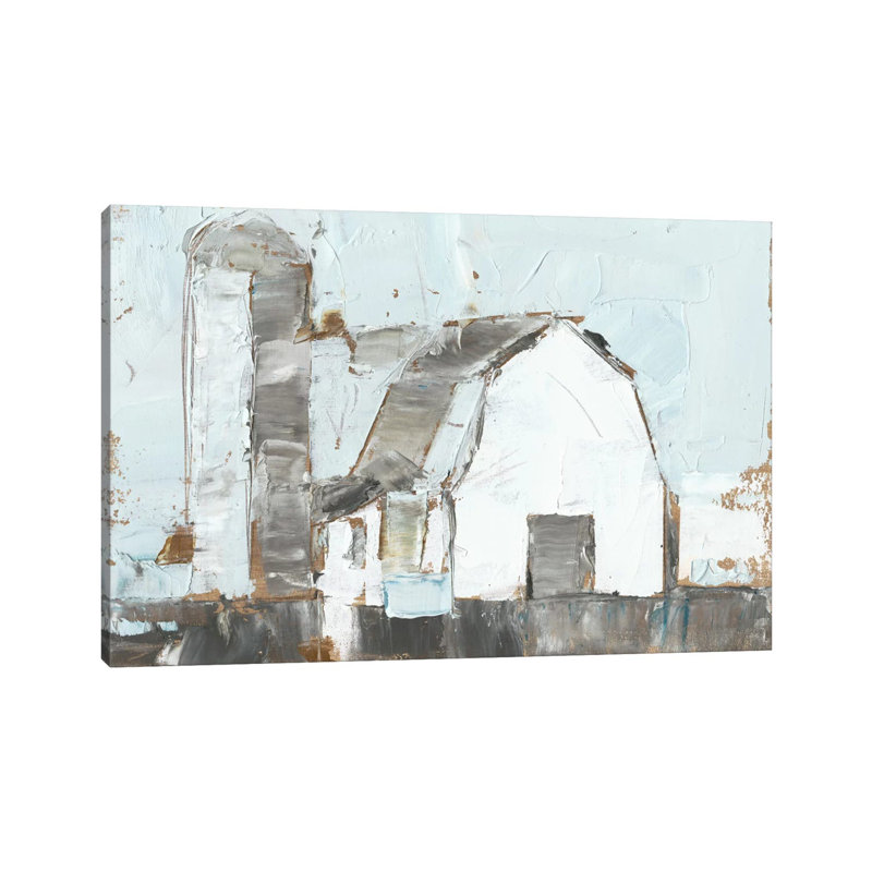 Barn & Silo II by Ethan Harper - Wrapped Canvas Painting, 20.32 cm H x 30.48 cm W