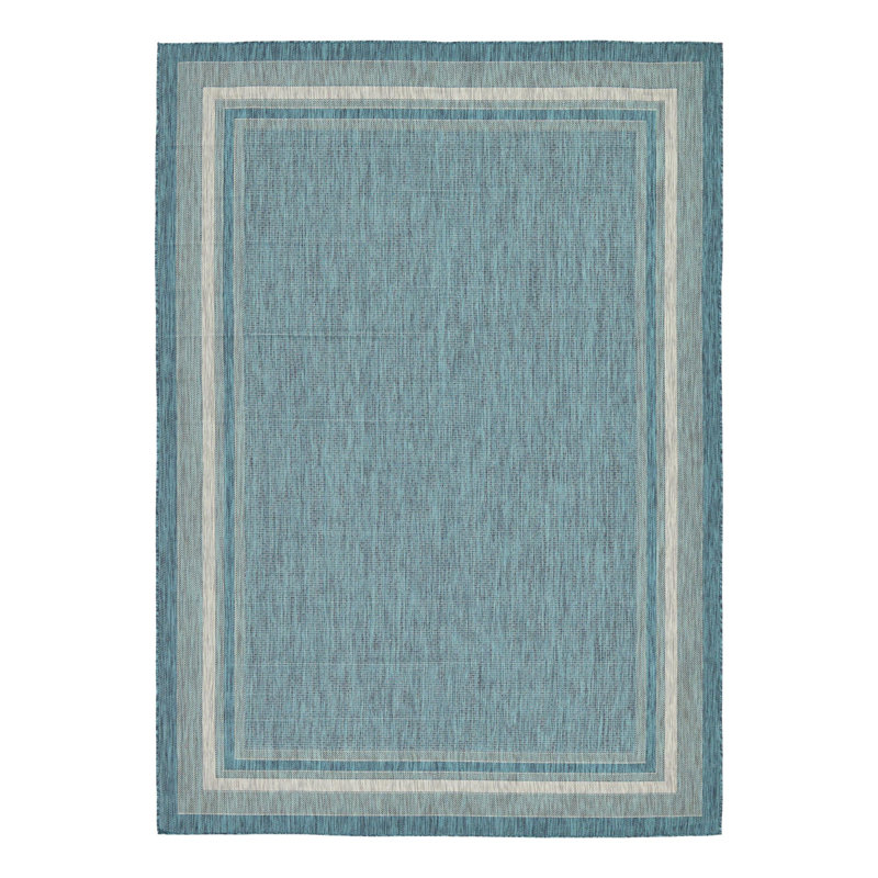 Tapis intérieur / extérieur Sevinc, Dark Teal, Rectangle 5'1" x 8'