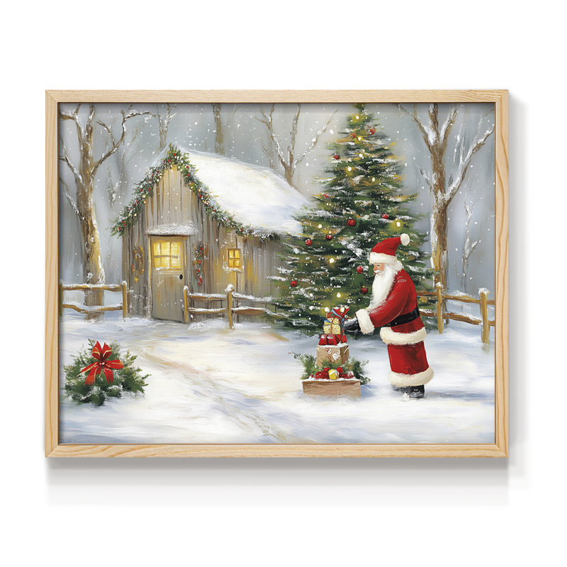 «Chirstmas Art» - Dccxxxvii - Reproduction encadrée - Restickable, Naturel, H 16 po x l 20 po