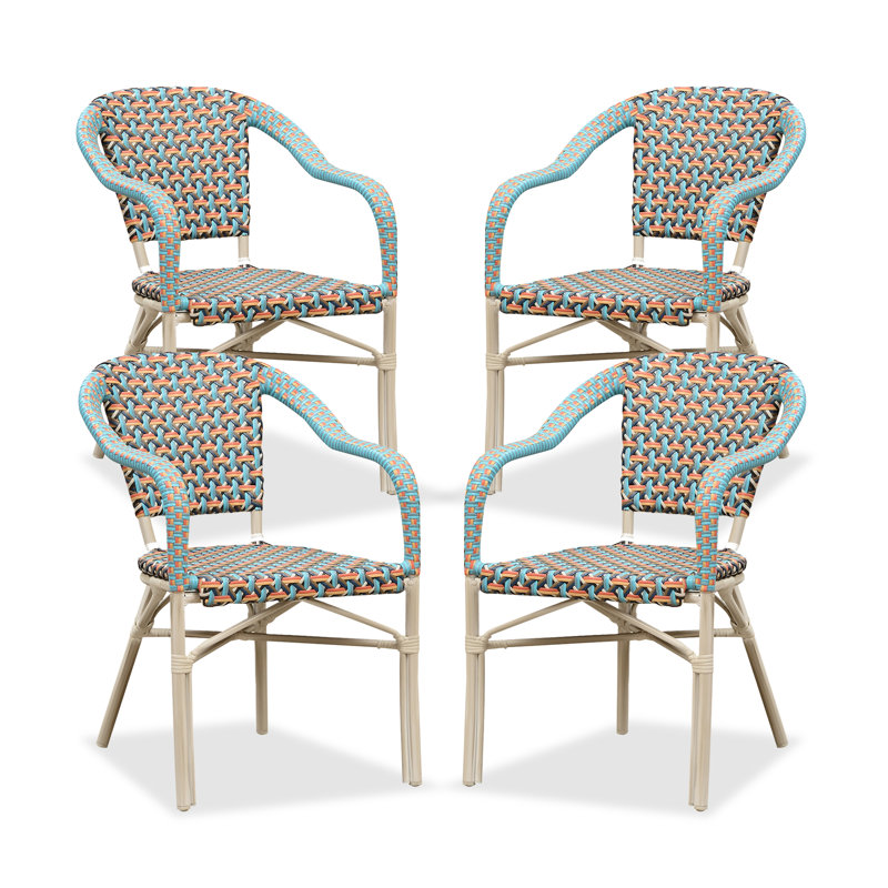 Fauteuil de terrasse empilable, Coloré