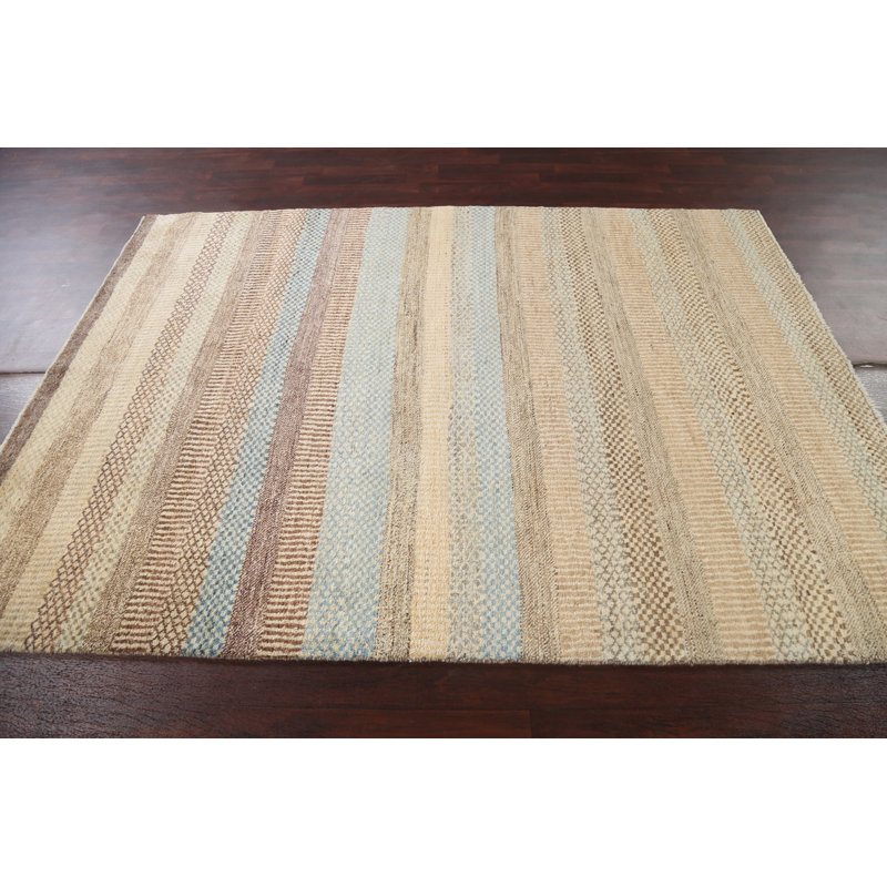 Tapis oriental en laine Zouchoun Gabbeh Kashkoli noué à la main 6 x 8