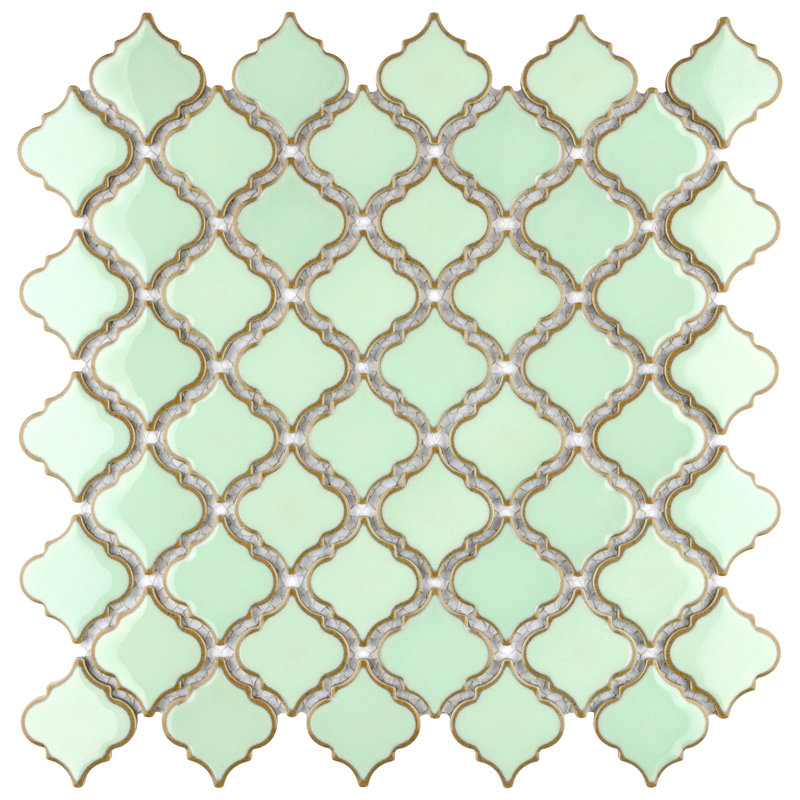 Hudson Tangier 2" x 2" Porcelain Grid Mosaic Wall & Floor Tile, Light Green