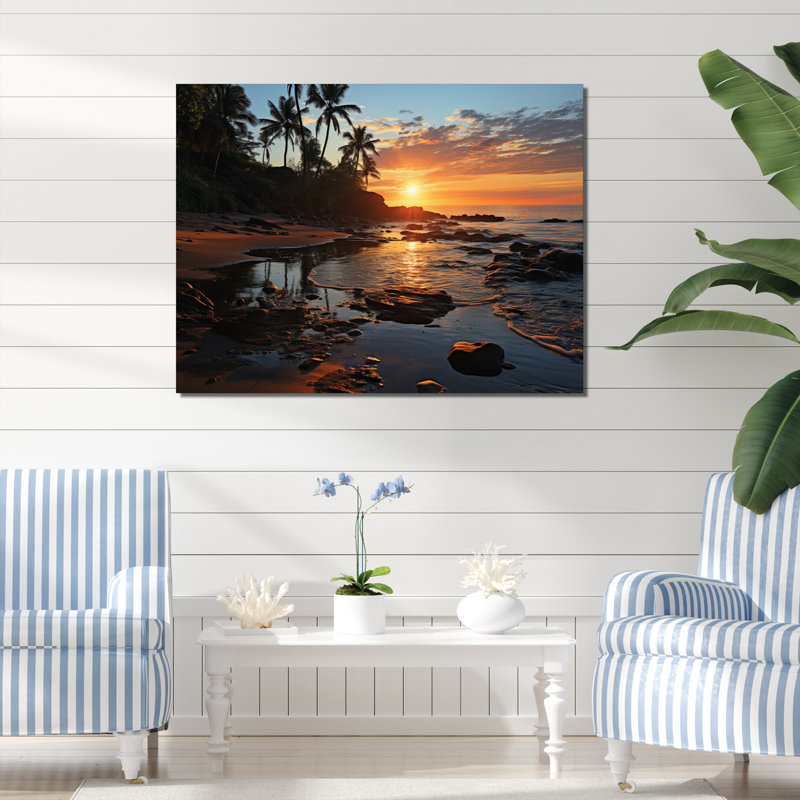 «Amande Beach Tropical Vibes X III», reproduction sur toile, H 34 po x l 44 po, Toile tendue