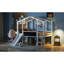 Lit mezzanine simple avec glissade et bande - tableau blanc de la maison blanche offrant une expérience de chambre à coucher relaxante, facile à assembler pour créer une atmosphère joyeuse et une installation élégante