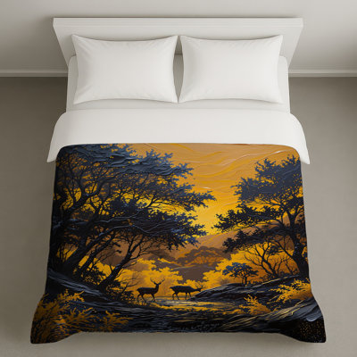 Yellow Sunset Forest Duvet Covers
