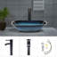 24 po X P 19 po P 32 po Meuble-lavabo H en bleu avec plateau en bleu