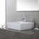 White Ceramic Square Vessel Bathroom Sink with Overflow