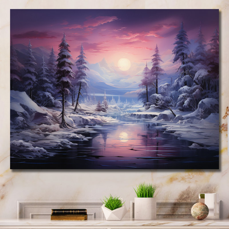 «Pine Tree Winters Magic I» sur toile, H 34 po x l 44 po x P 1,5 po, Toile tendue