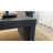 47.6" Modern Black Ribbed Coffee Table – Rectangular Low Profile Center Table