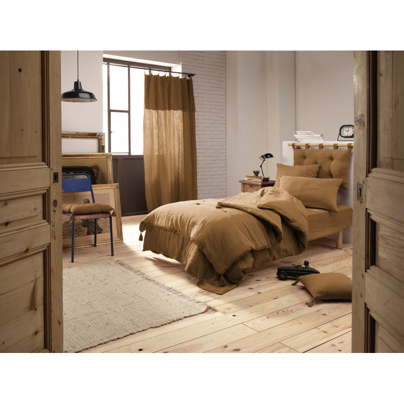 Knopp Cotton Solid Colour Duvet Cover, 140 x 220cm Duvet Cover, Brown