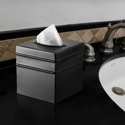 Border Embossed Metal Tissue Box Cover