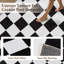 Tapis Aira à damier jacquard noir et blanc avec envers antidérapant-311285820-322603189