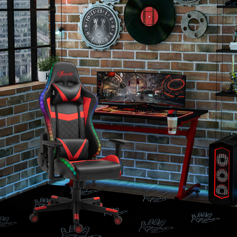 Fauteuil de jeu PC et de course, Rouge