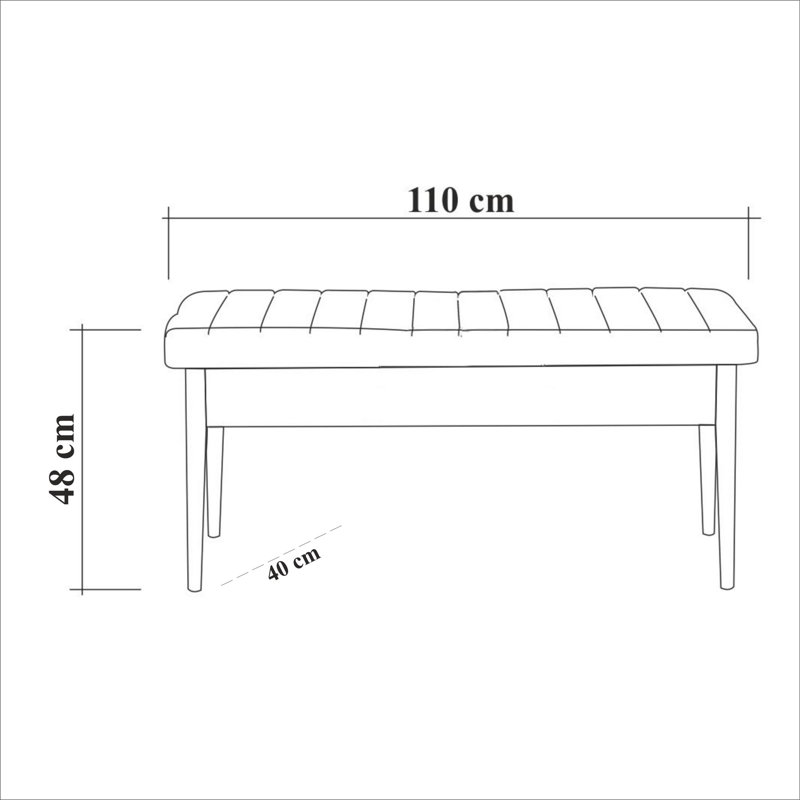 Banc rembourré Nalley, Brun / gris