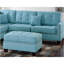 Canapé modulaire réversible moderne 3 pièces pour salon modulaire et repose-pieds capitonné en polyfibre de lin-13075932