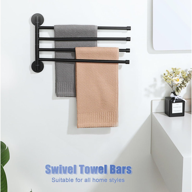 Gold Stainless Steel 4-Bar Swivel Towel Rack