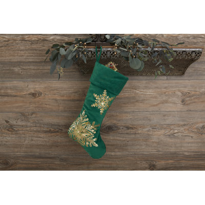 Chaussette de Noël bordeaux scintillante