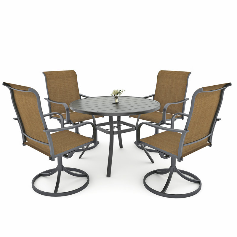 Ensemble de salle à manger 4 personnes 41 po avec chaises pivotantes, Yellow