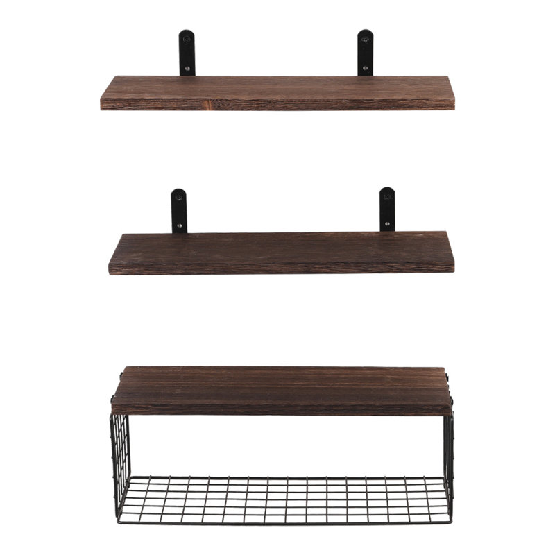 3Pcs Wooden Wall Floating Shelves