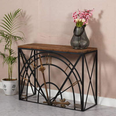 Fanette 100cm Solid Wood Top Console Table