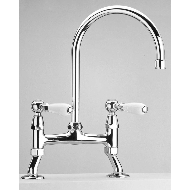 Tevere Cranked Leg Bridge Tap, Chrome